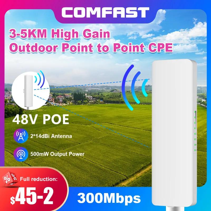 Ÿ ߿ CPE 300Mbps 500mW  긮, 2 * 14dBi ׳  , 48V POE ׼ Ʈ AP Ŭ̾Ʈ , 3-5km